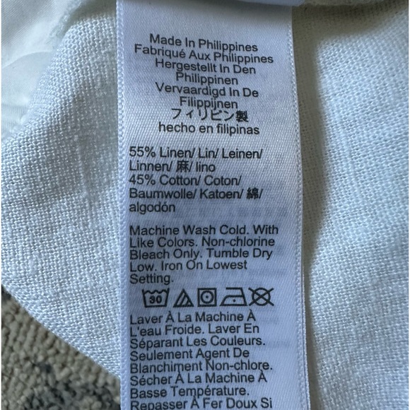 Women’s J.Crew Size 14 White Scalloped Linen Blend 4” Shorts - Picture 6 of 7